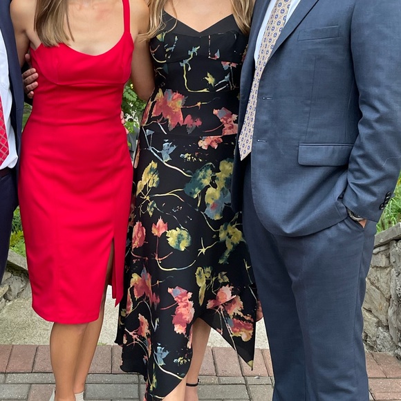 BCBGMAXAZRIA elegant abstract flower print long dress - Picture 2 of 5